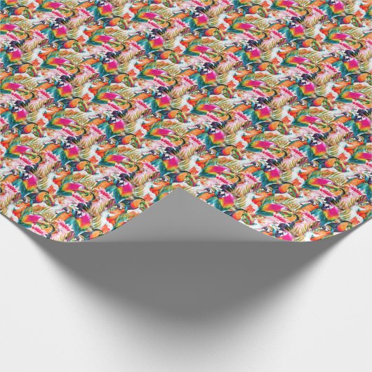 Paarden en palmbladeren cadeaupapier (Hoek)