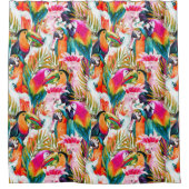 Paarden en palmbladeren douchegordijn (Voorkant)