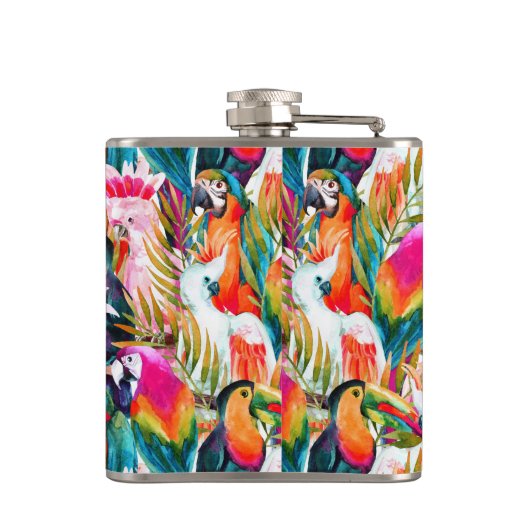 Paarden en palmbladeren heupfles (Achterkant)