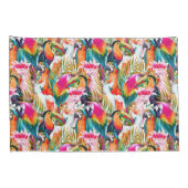 Paarden en palmbladeren kussensloop (Achterkant-Rechts)