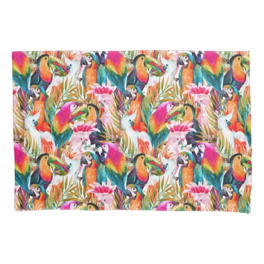 Paarden en palmbladeren kussensloop (Voorkant-Links)