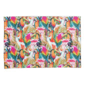 Paarden en palmbladeren kussensloop (Voorkant-Rechts)