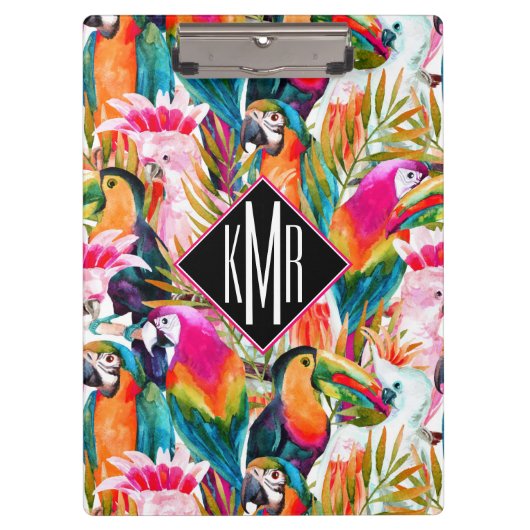 Paarden en palmbladeren | Monogram Klembord (Voorkant)