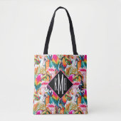 Paarden en palmbladeren | Monogram Tote Bag (Voorkant)