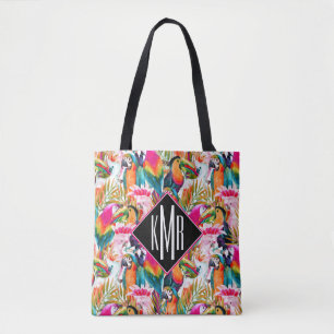 Paarden en palmbladeren Monogram Tote Bag