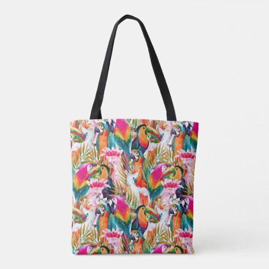 Paarden en palmbladeren | Monogram Tote Bag (Achterkant)