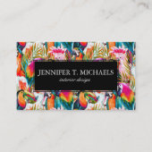 Paarden en palmbladeren | Monogram Visitekaartje (Voorkant)