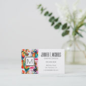 Paarden en palmbladeren | Monogram Visitekaartje (Staand voorkant)