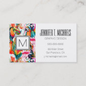 Paarden en palmbladeren | Monogram Visitekaartje (Voorkant)