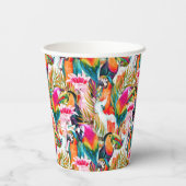 Paarden en palmbladeren papieren bekers (Achterkant)