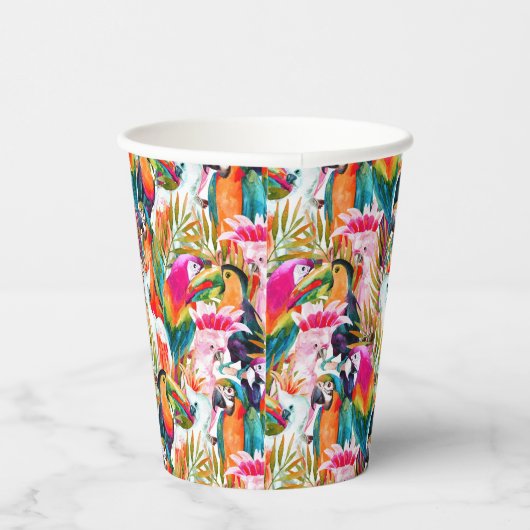 Paarden en palmbladeren papieren bekers (Rechts)