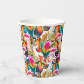 Paarden en palmbladeren papieren bekers (Voorkant)