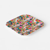 Paarden en palmbladeren papieren bordje (Gebogen)