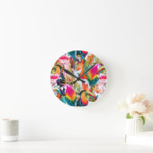 Paarden en palmbladeren ronde klok (Huis)