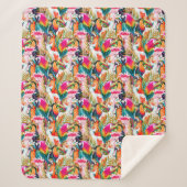 Paarden en palmbladeren sherpa deken (Voorkant)