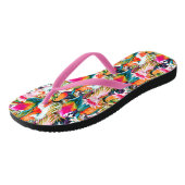 Paarden en palmbladeren teenslippers (Schuin)