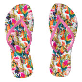 Paarden en palmbladeren teenslippers (Voetbed)