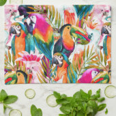 Paarden en palmbladeren theedoek (Gevouwen)