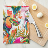 Paarden en palmbladeren theedoek (Quarter Fold)