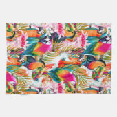 Paarden en palmbladeren theedoek (Horizontaal)