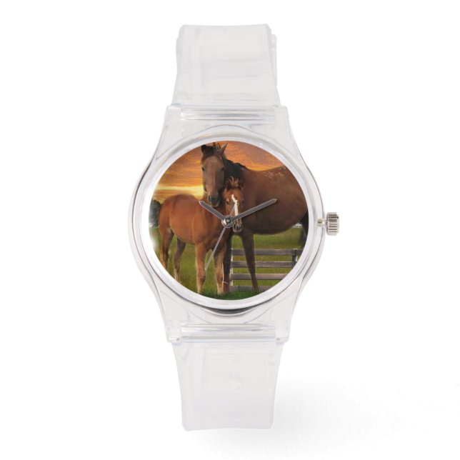 Paarden en pony horloge (Voorkant)