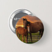 Paarden en pony ronde button 5,7 cm (Voorkant /achterkant)