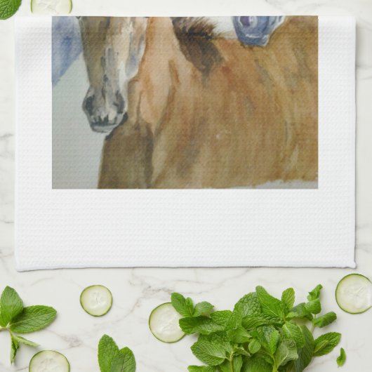 Paarden en pony theedoek (Gevouwen)