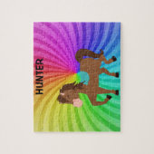 Paarden en regenbogen puzzels die speciaal voor ki (Verticaal)