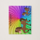 Paarden en regenbogen puzzels die speciaal voor ki (Verticaal)