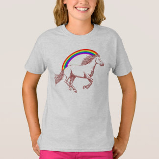 Paarden en regenboog t-shirt
