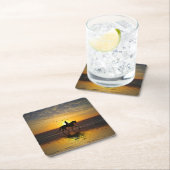 Paarden en Rider op het strand Kartonnen Onderzetters (Insitu)