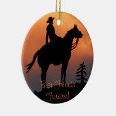 Paarden en Rider Sunset Silhouette Keramisch Ornament (Rechts)