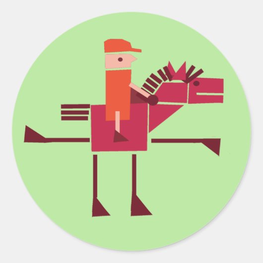 Paarden en rijders ronde sticker (Voorkant)