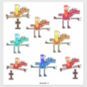 Paarden en rijders sticker (Vel)