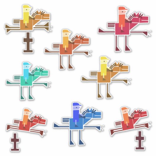 Paarden en rijders sticker (Voorkant)
