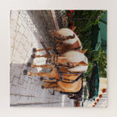 Paarden en rijtuigen legpuzzel (Horizontaal)