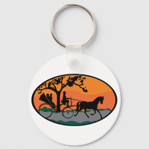 Paarden en ritten sleutelhanger