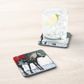 Paarden en Rode Bloemen Beverage Bier Onderzetter (Rechterzijde)