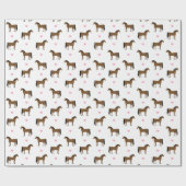 Paarden en Roze Harten Cadeaupapier (Vlak)