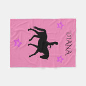 Paarden en roze roze, gepersonaliseerde vlootsdeke fleece deken (Voorkant (Horizontaal))
