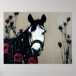 Paarden en Rozen Poster