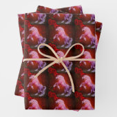 Paarden en Rozen van keizerhoorn   Inpakpapier Vel (In situ)