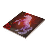 Paarden en Rozen van keizerhoorn Tegeltje (Zijkant)