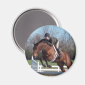 Paarden en Show Springen Ronde Magneet (Voorkant / Achterkant)