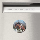 Paarden en Show Springen Ronde Magneet (Insitu (Vaatwasser))