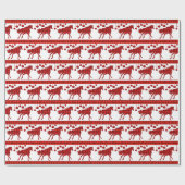 Paarden en sierplanten, van roodstaarten cadeaupapier (Vlak)