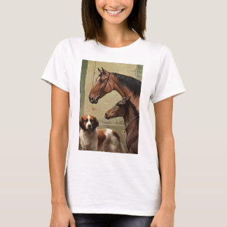 Paarden en Sint-Bernard  kunst T-shirt
