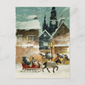  paarden en slee briefkaart (Voorkant)
