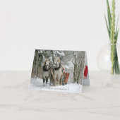 Paarden en slee "Een winter wonderland" Feestdagen Kaart (Voorkant)
