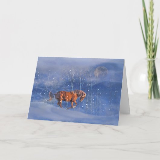 Paarden en sneeuwvakantie Magische Kaart (Voorkant)